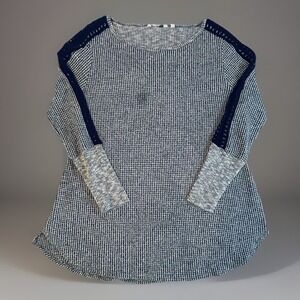 Soft Surroundings Textured Knit Tunic Sweater Women's Medium Gray Black